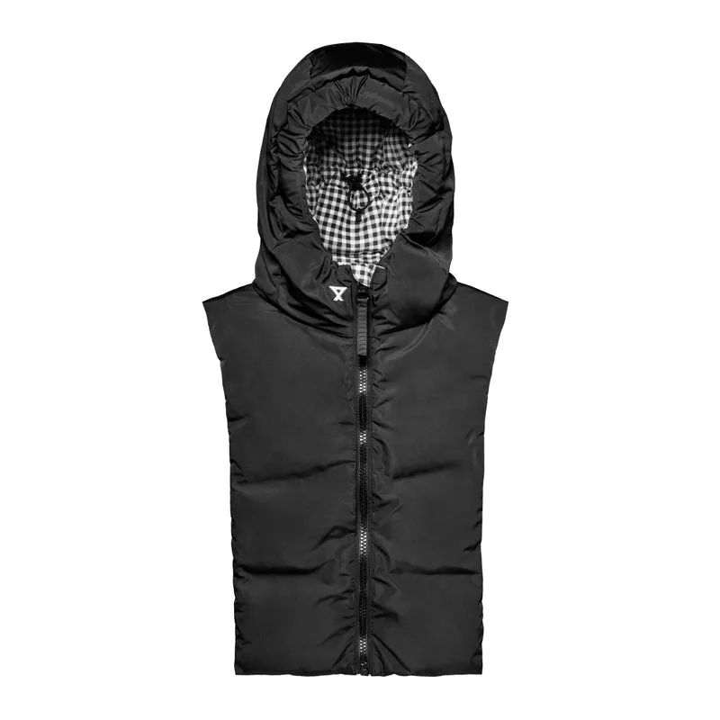 Capuche doudoune vichy noir et blanc