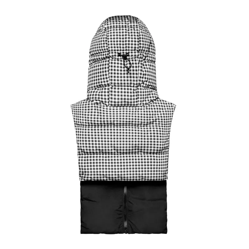 Capuche doudoune vichy noir et blanc