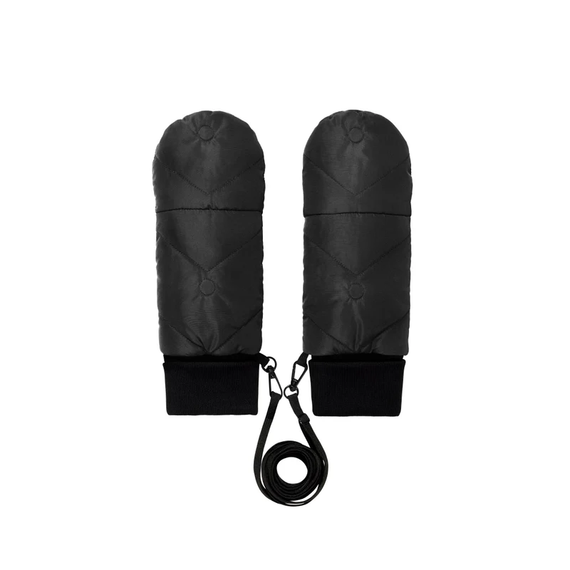 Moufles convertibles mitaines noir mat