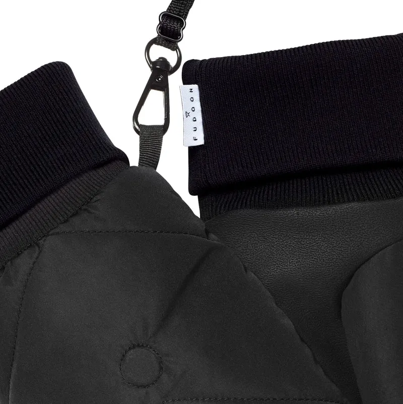 Moufles convertibles mitaines noir mat