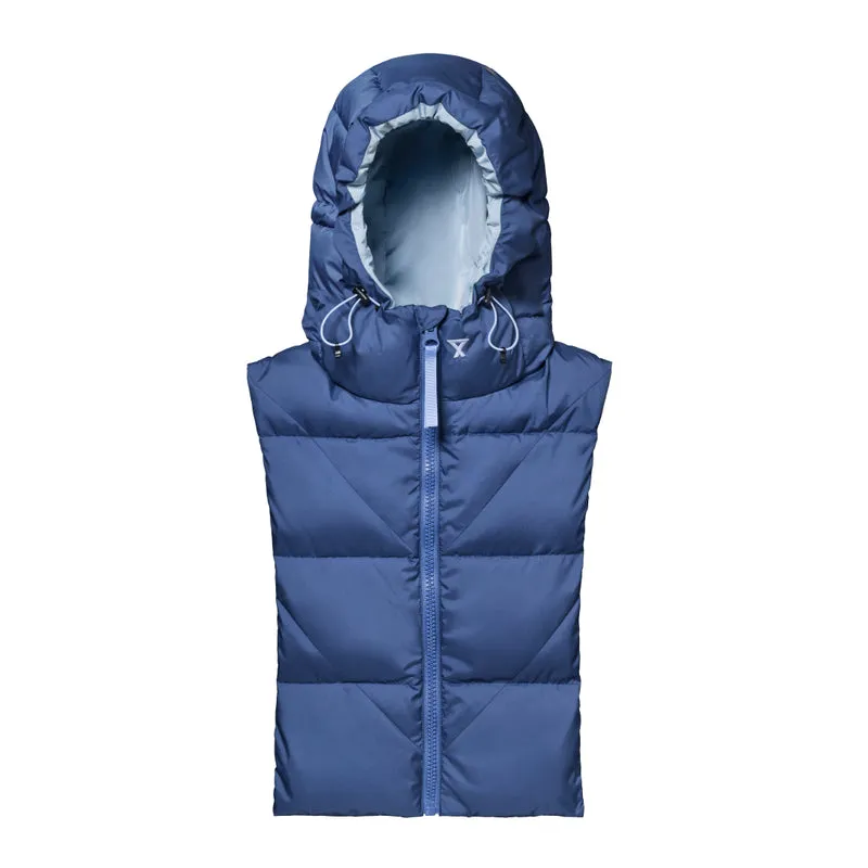 Capuche doudoune bleu et bleu glacier