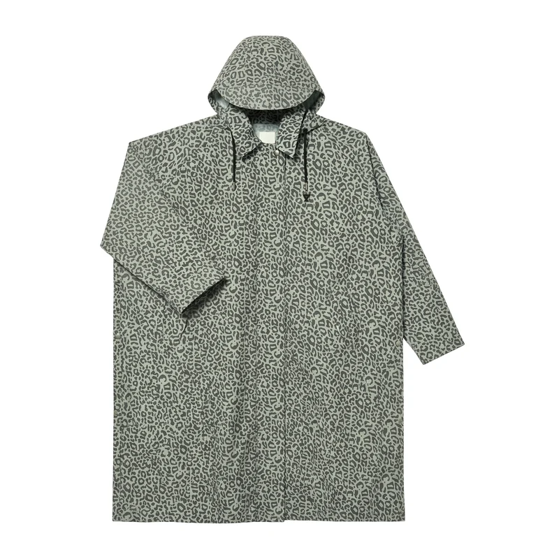 Trench-coat imperméable léopard vert