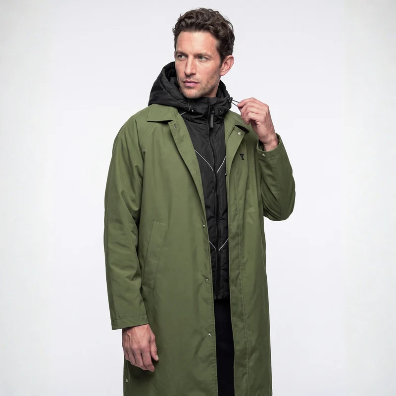 Trench-coat imperméable vert