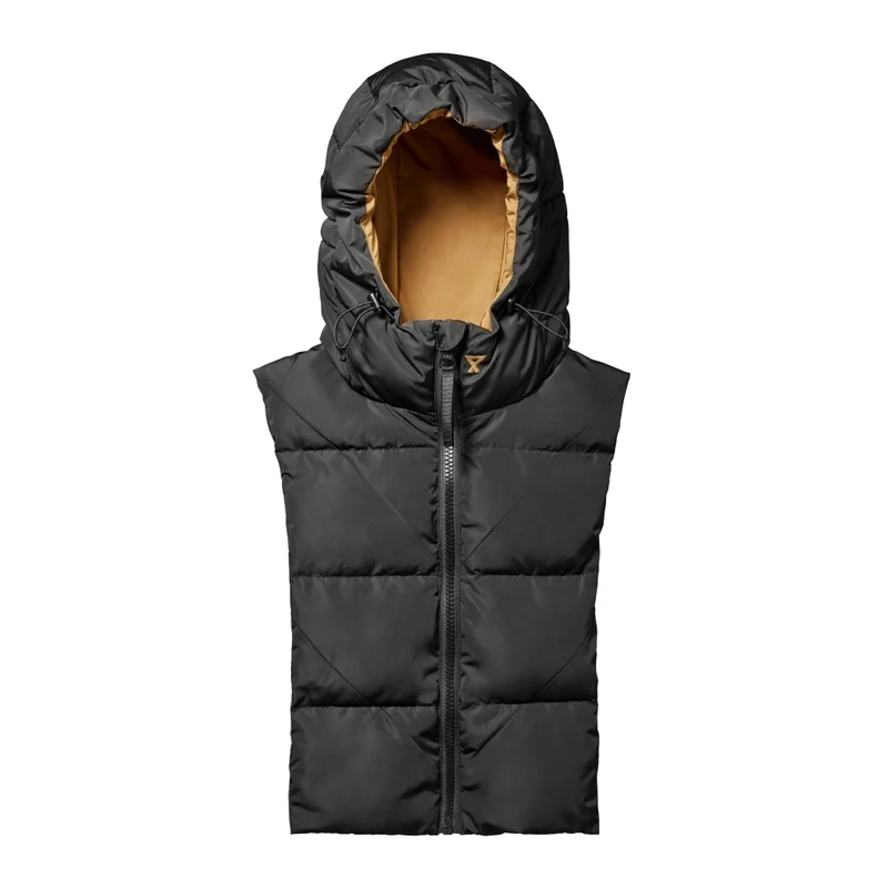Capuche doudoune noir et camel