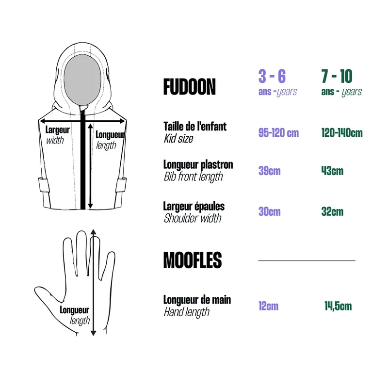 Duo enfant capuche Fudoon + moufles teckels