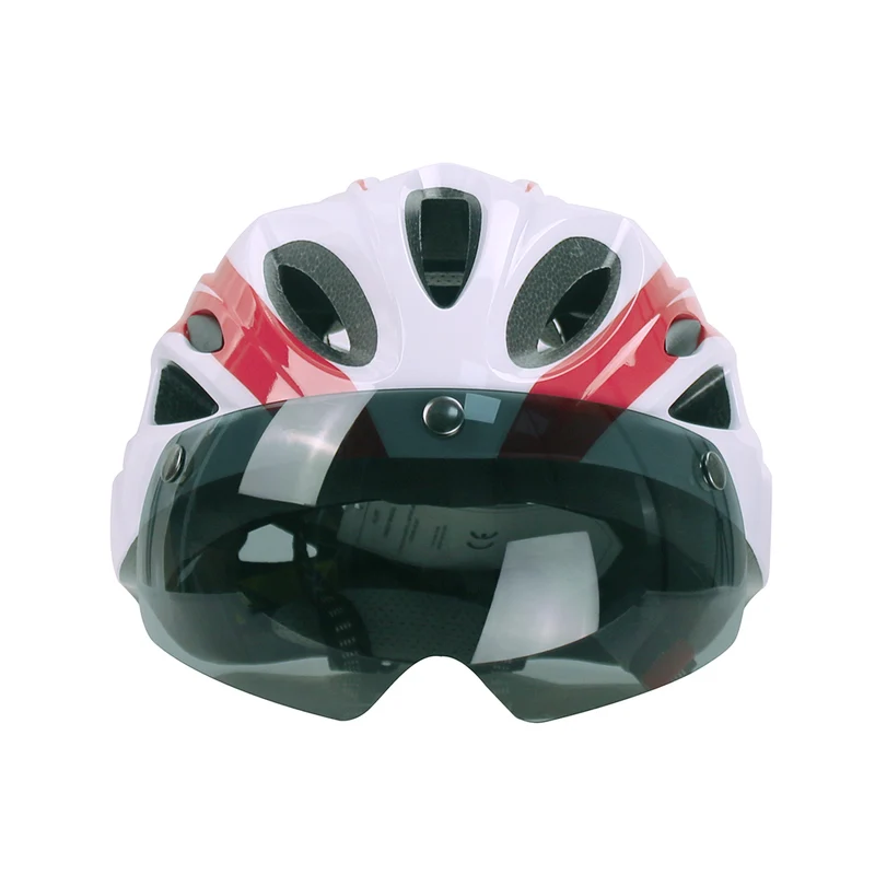 Casque vélo avec visière Blanc et Rouge - Adventure