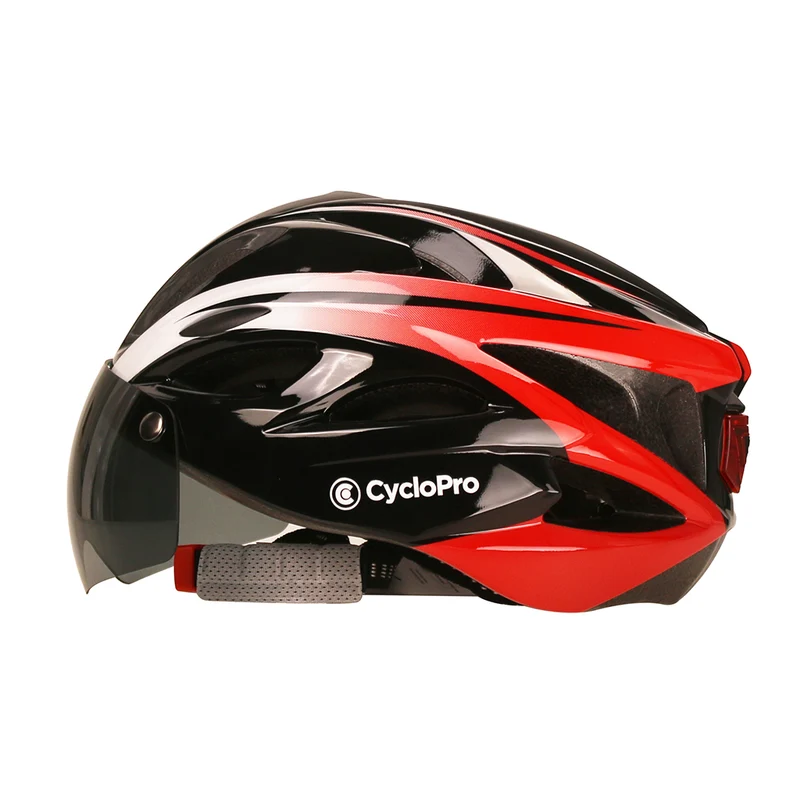 Casque vélo avec visière Rouge et Blanc - Adventure