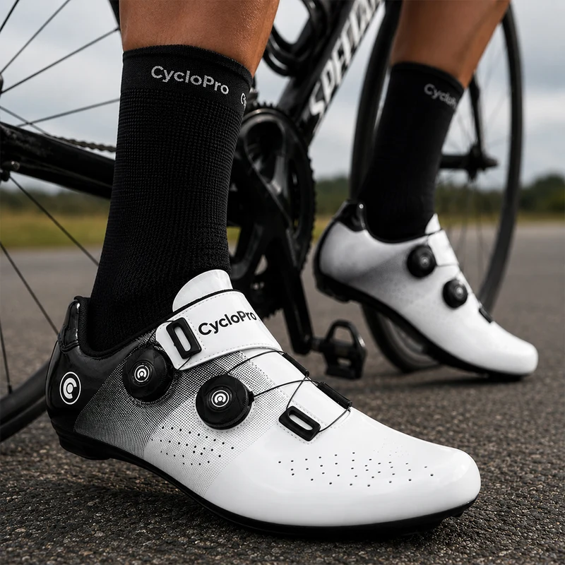 Chaussures Vélo de Route SpeedMax Blanches