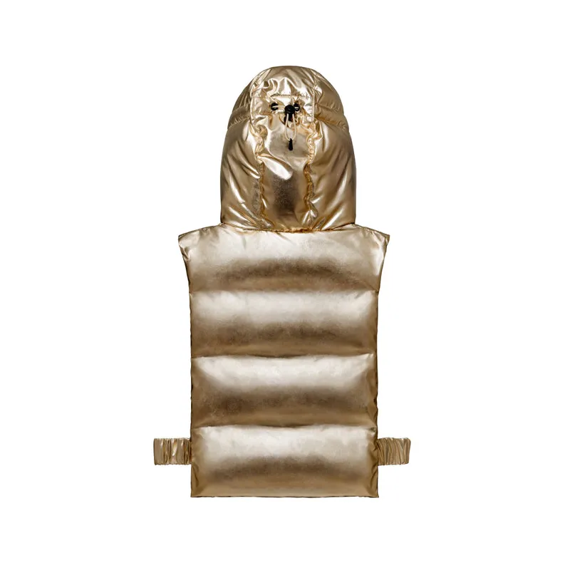 Capuche doudoune enfant dorée et bleu marine