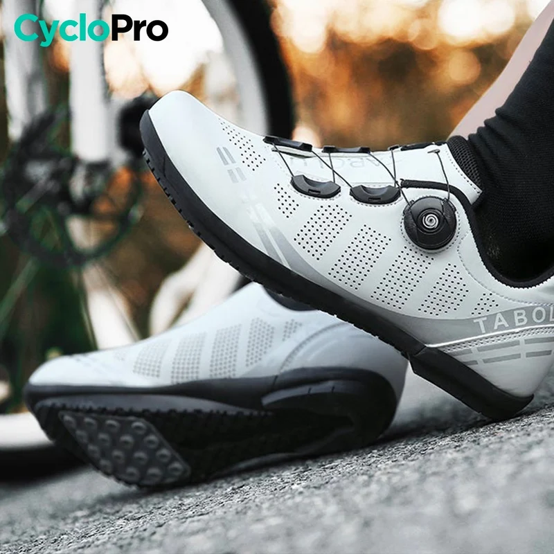 Chaussures Vélo Blanches Route/VTT- Plate+