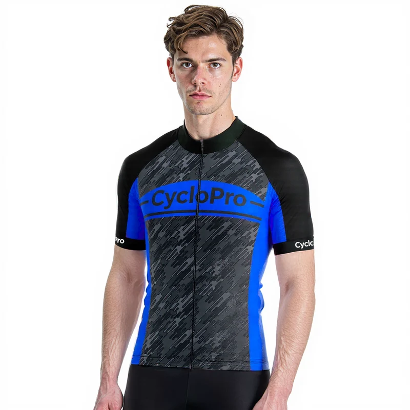 Maillot Cyclisme Route Bleu - Wind+ - DESTOCKAGE