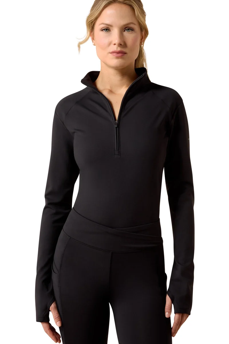 Femme Haut technique Avail à 1/2 zip Black M