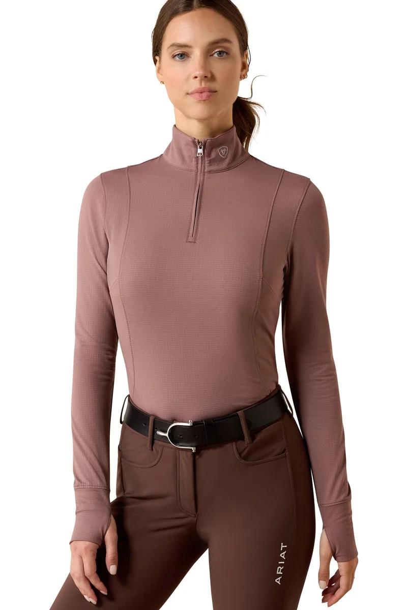 Femme Haut technique Gridwork 2.0 à 1/4 zip Twilight Mauve S