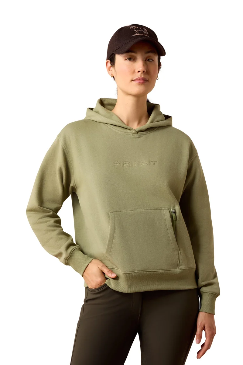 Femme Sweat-shirt à capuche Martine Oil Green S