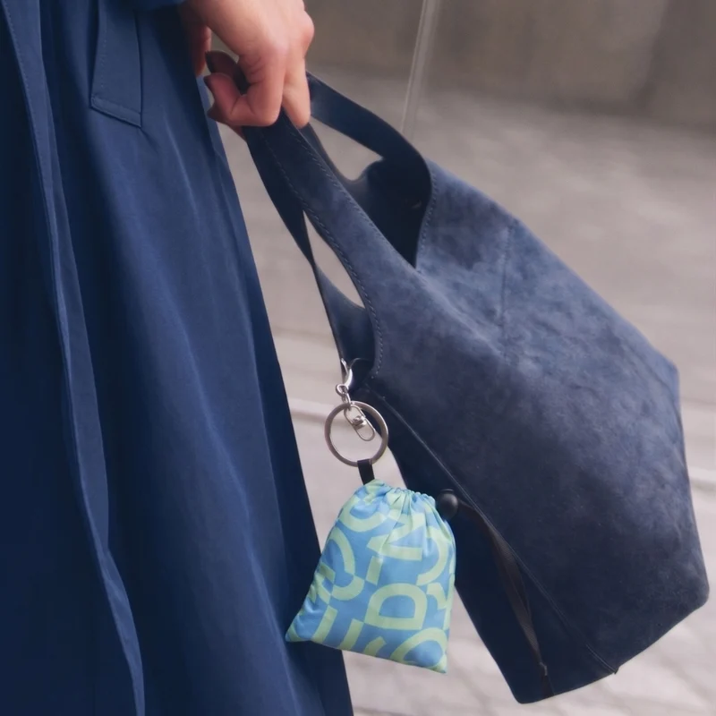 Sac porte-clés Nanobag monogramme bleu et vert