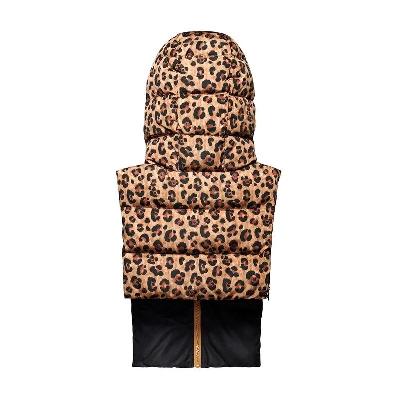 Capuche doudoune léopard et noire