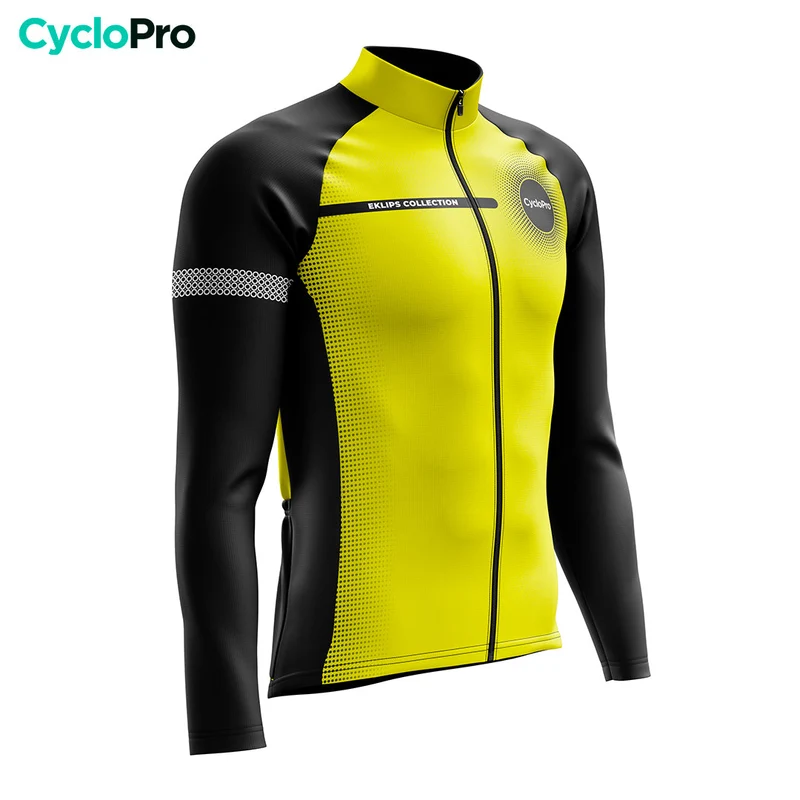 Maillot cycliste hiver Jaune - Eklïps - DESTOCKAGE