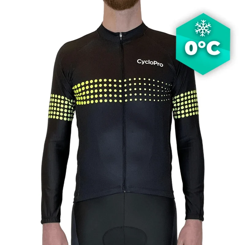 MAILLOT LONG DE CYCLISME JAUNE - HIVER - LIBERTY+ - DESTOCKAGE