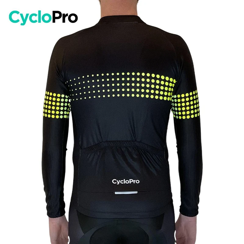 MAILLOT LONG DE CYCLISME JAUNE - HIVER - LIBERTY+ - DESTOCKAGE
