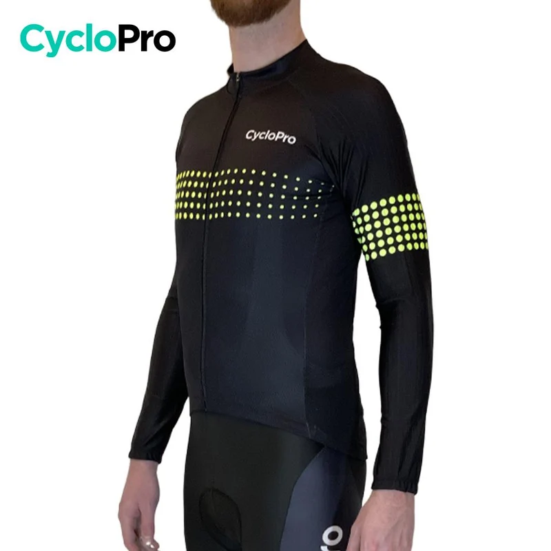 MAILLOT LONG DE CYCLISME JAUNE - HIVER - LIBERTY+ - DESTOCKAGE