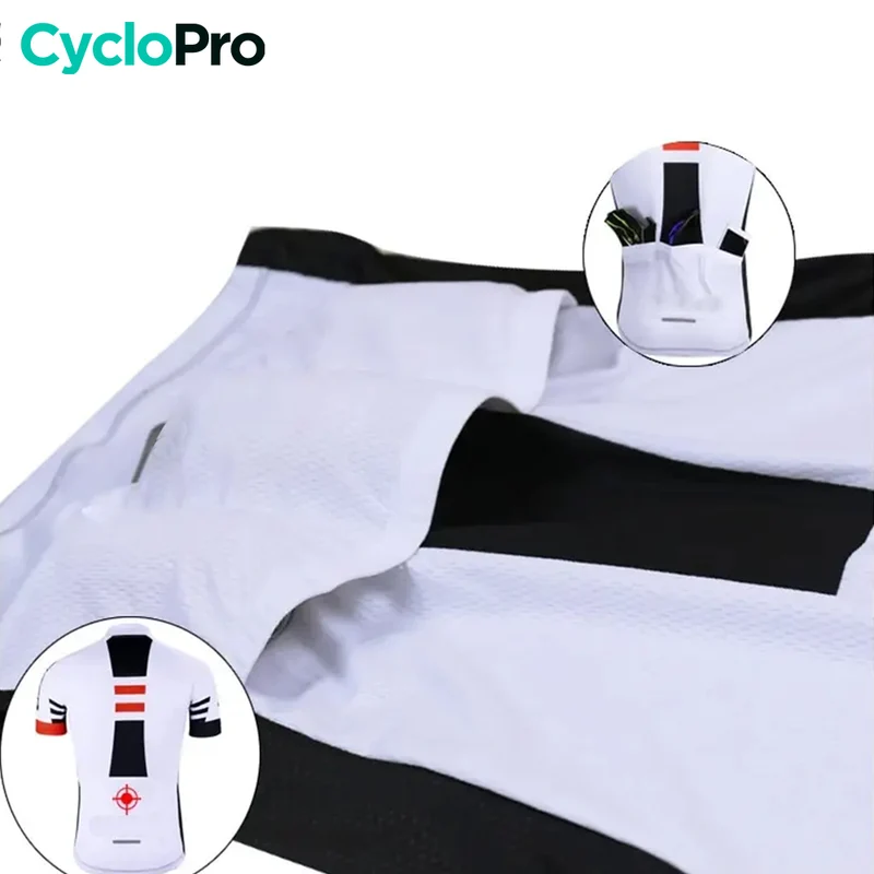 Maillot Cyclisme Route Blanche et Rouge - Pro+ - DESTOCKAGE