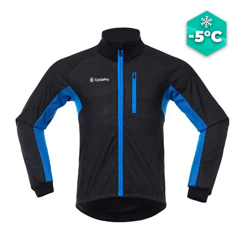 Veste thermique cyclisme grand froid Bleue