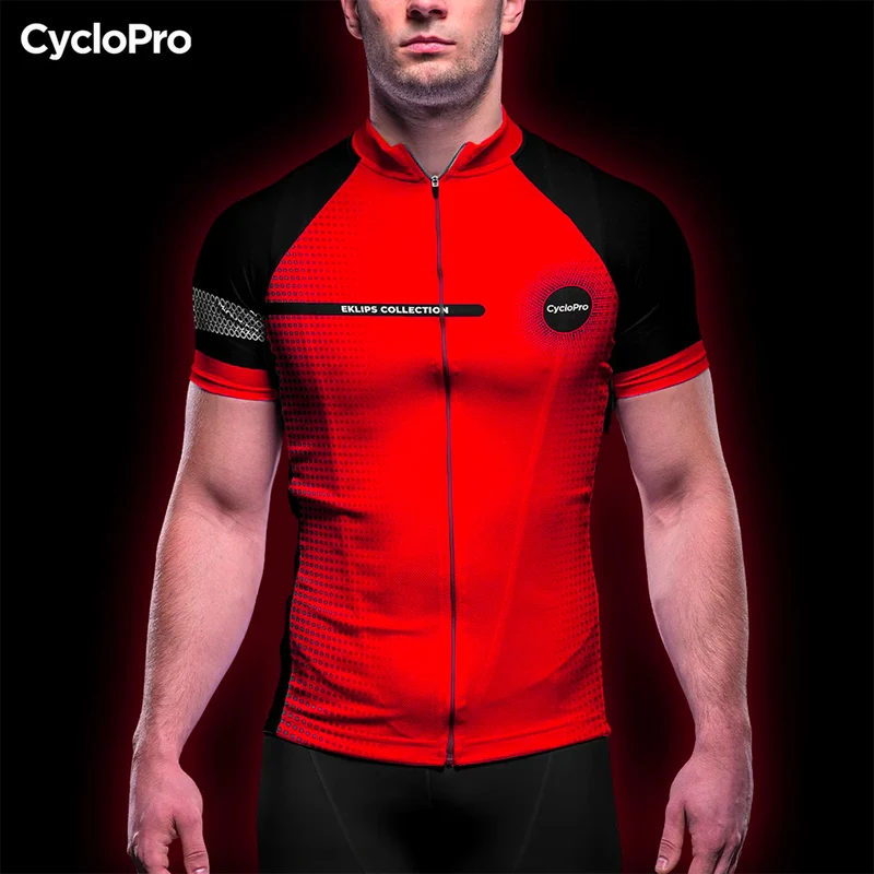 MAILLOT DE CYCLISME ROUGE - EKLIPS - DESTOCKAGE