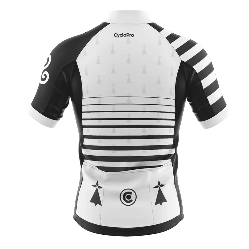 Maillot De Cyclisme Noir et Blanc - Bretagne