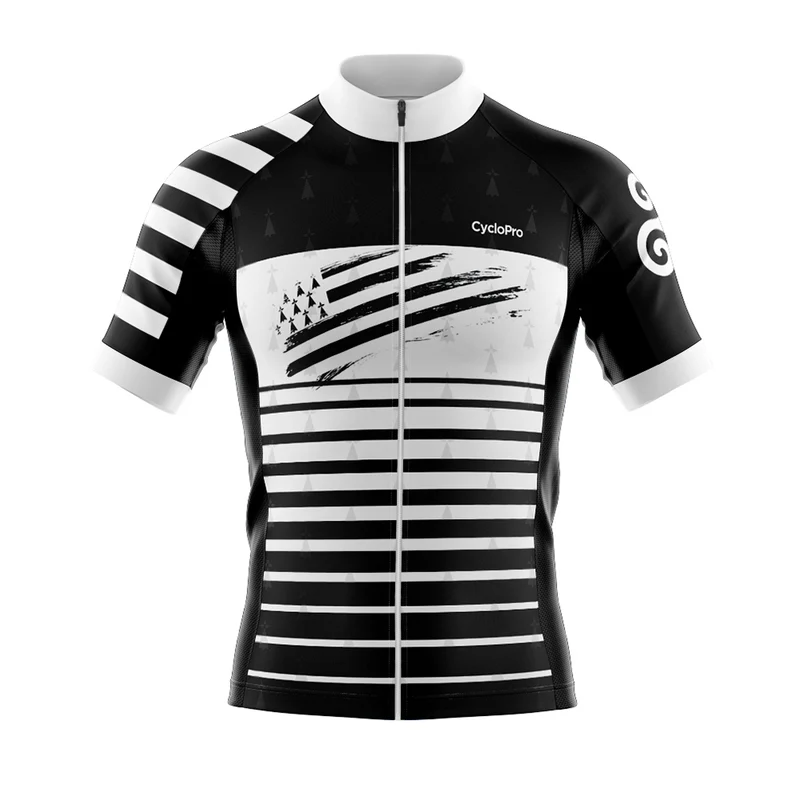 Maillot De Cyclisme Noir et Blanc - Bretagne