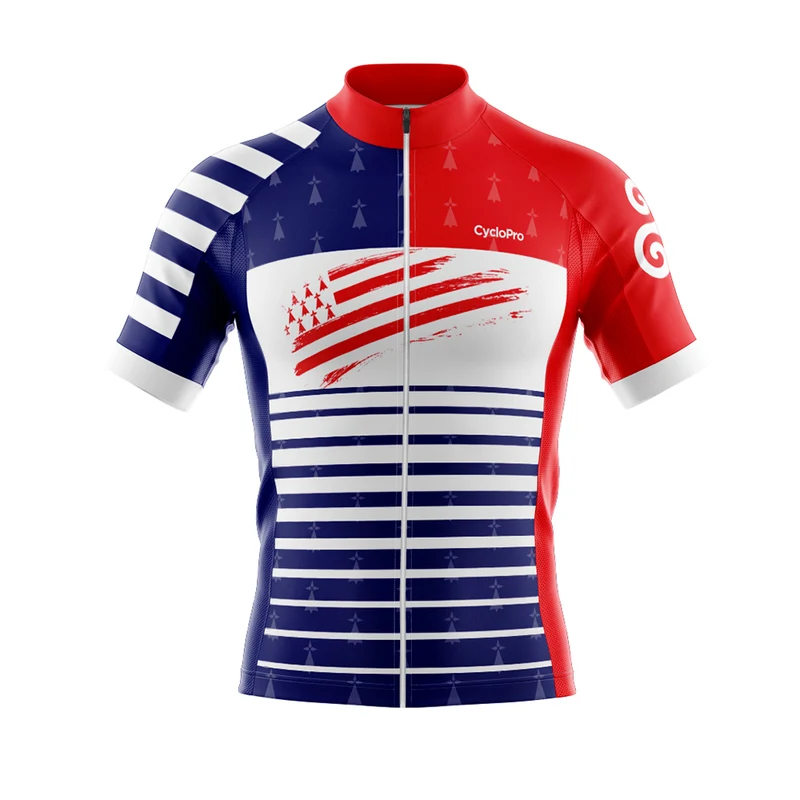 Maillot De Cyclisme Rouge et Bleu - Bretagne