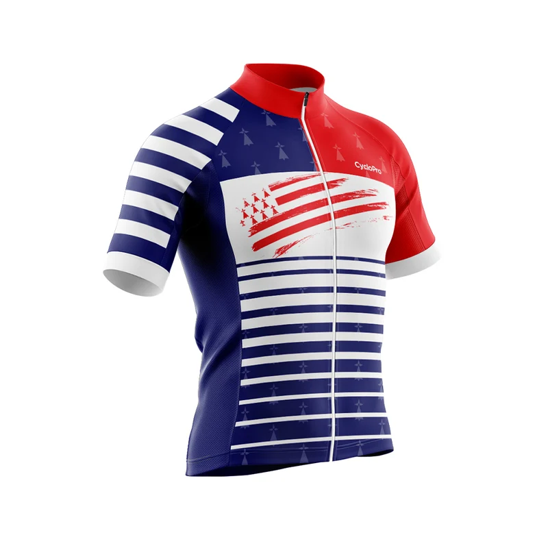 Maillot De Cyclisme Rouge et Bleu - Bretagne