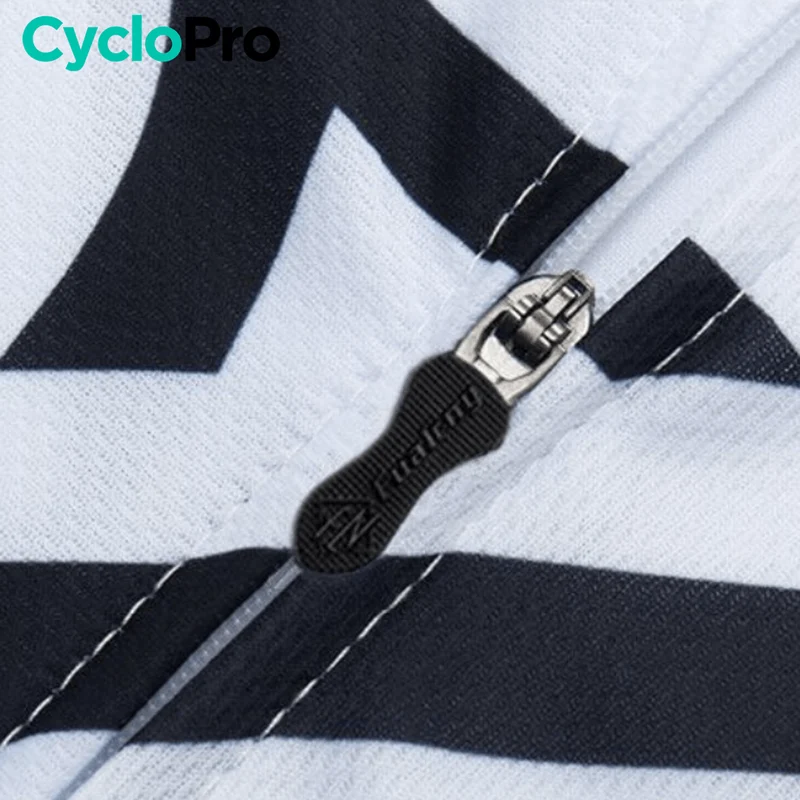 TENUE DE CYCLISTE ROUTE NOIRE (Bandes Blanche et Rose) - ELEGANCE+