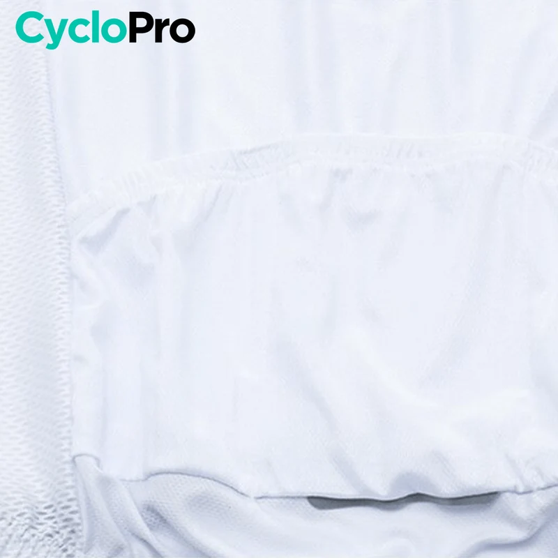 TENUE DE CYCLISTE ROUTE NOIRE (Bandes Blanche et Rose) - ELEGANCE+