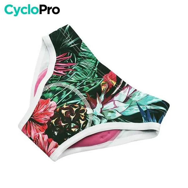 CULOTTE FLEURS TROPICALES VTT/CYCLISME ABSOR+ - FEMME