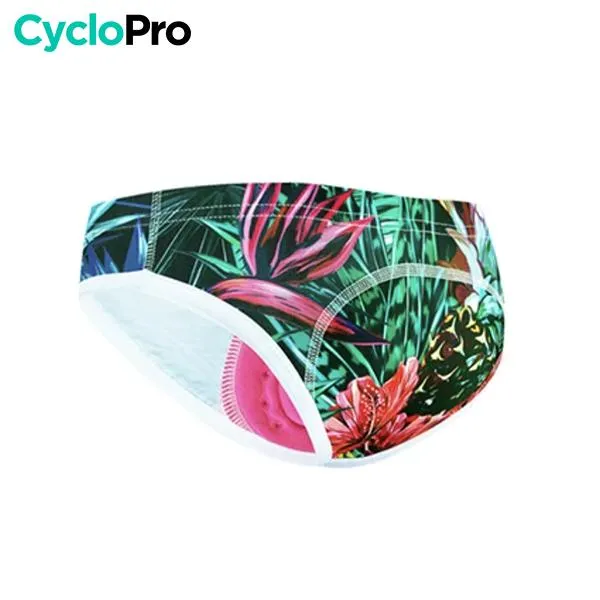 CULOTTE FLEURS TROPICALES VTT/CYCLISME ABSOR+ - FEMME