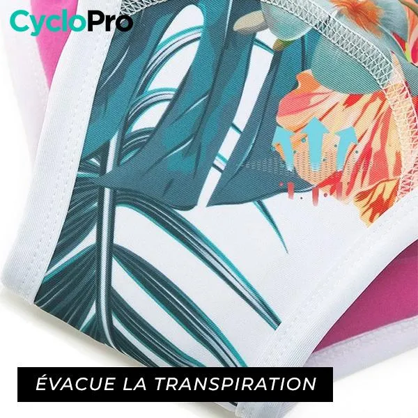 CULOTTE À FLEURS VTT/CYCLISME ABSOR+ - FEMME
