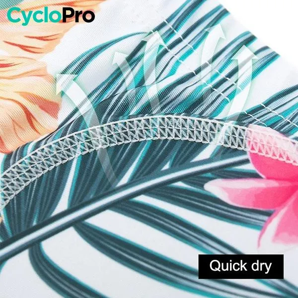 CULOTTE À FLEURS VTT/CYCLISME ABSOR+ - FEMME