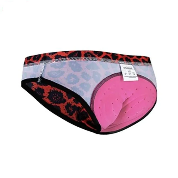 CULOTTE LEOPARD ROUGE VTT/CYCLISME ABSOR+ - FEMME