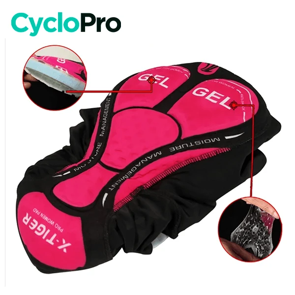 COLLANT CYCLISTE POUR FEMMES NOIRE ET ROSE - HIVER - DESTOCKAGE