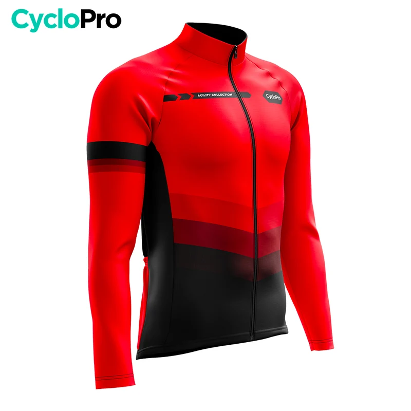 Maillot cycliste hiver Rouge - Agility
