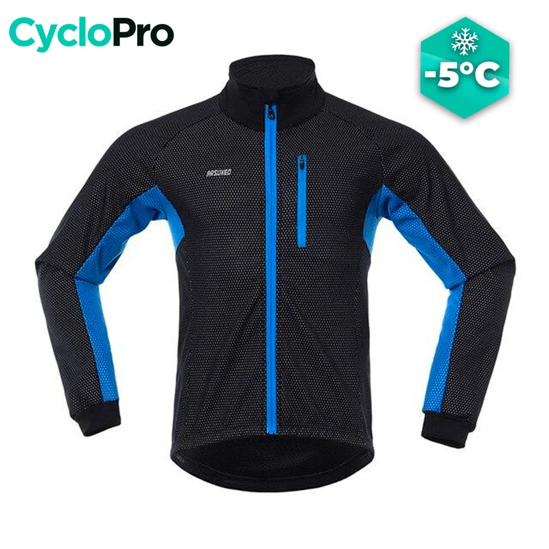Veste thermique cyclisme grand froid Bleu - DESTOCKAGE