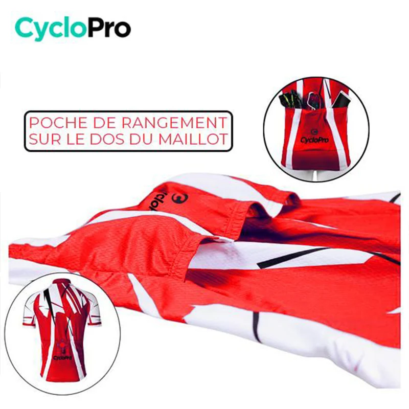 Maillot Cyclisme Route Rouge - Sensas+ - DESTOCKAGE