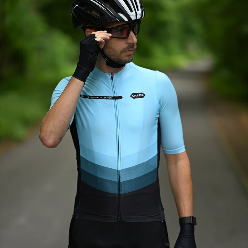 Tenue de cycliste bleu route et VTT - Agility