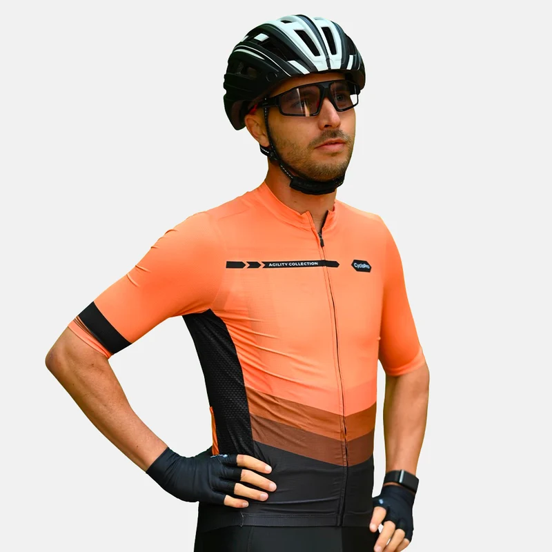 MAILLOT DE CYCLISME ORANGE - AGILITY