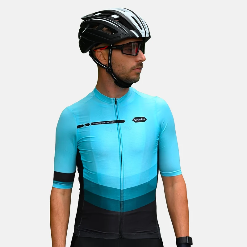MAILLOT DE CYCLISME BLEU CIEL - AGILITY