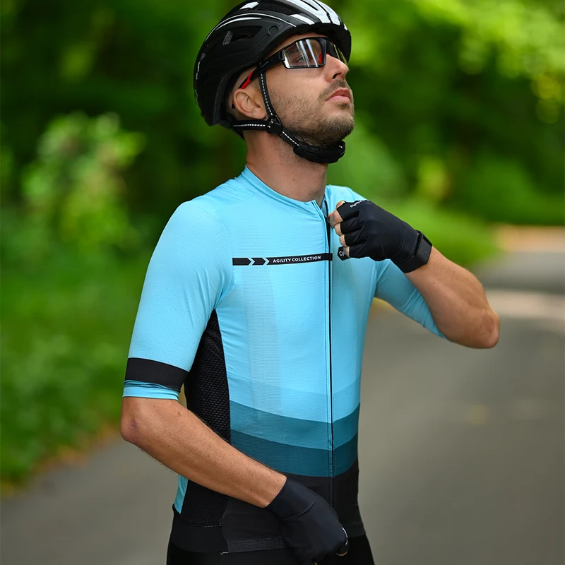 MAILLOT DE CYCLISME BLEU CIEL - AGILITY