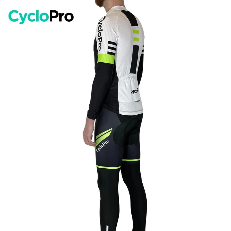 Tenue Cycliste Automne Blanche et Verte - Pro+