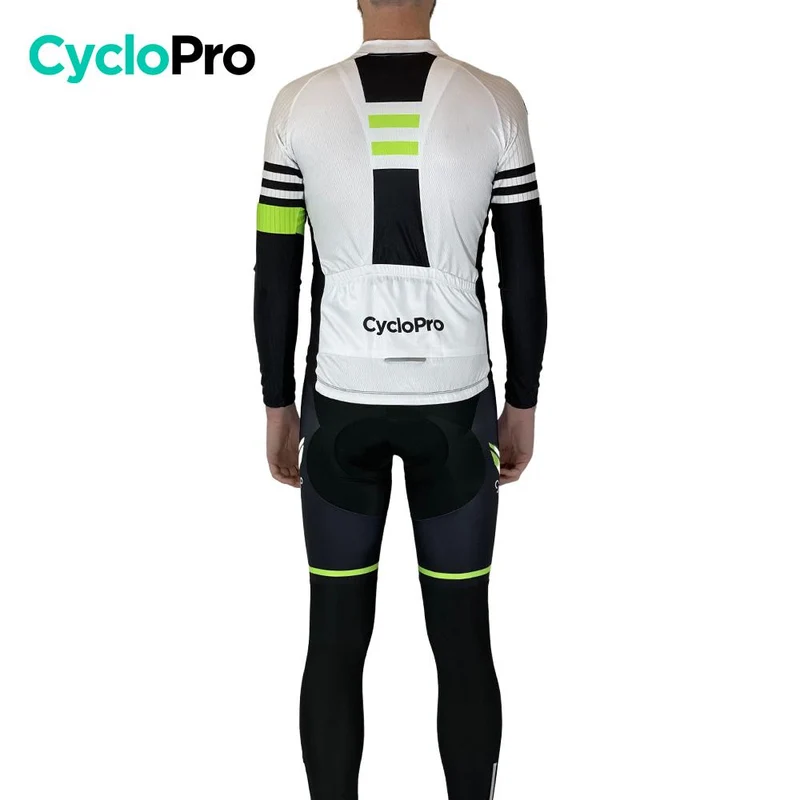 Tenue Cycliste Automne Blanche et Verte - Pro+