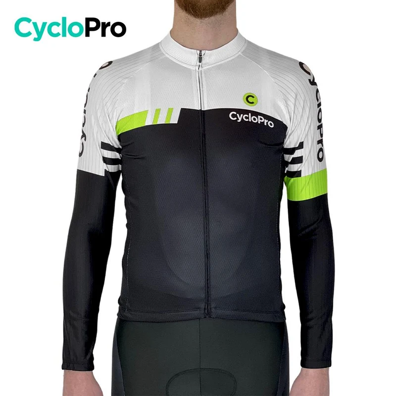Tenue Cycliste Automne Blanche et Verte - Pro+