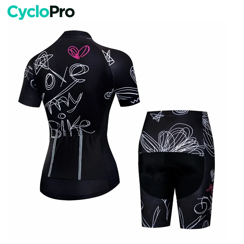 Tenue Vélo de Route Noire - Drawing+